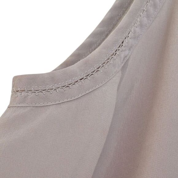 Eileen Fisher Silk Crepe Tank Top Shell Blouse Cami Light Taupe S Neutral Putty - Picture 9 of 14